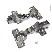SOKLEO - Charnières 110° Lot de 2 - Porte alu - Clipsables - Système frein intégré